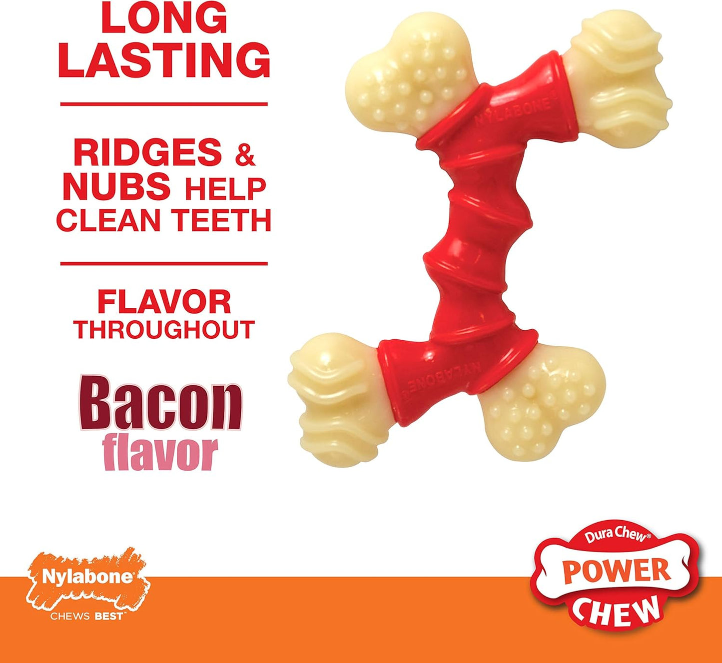 Nylabone Extreme Double Bone Bacon Medium