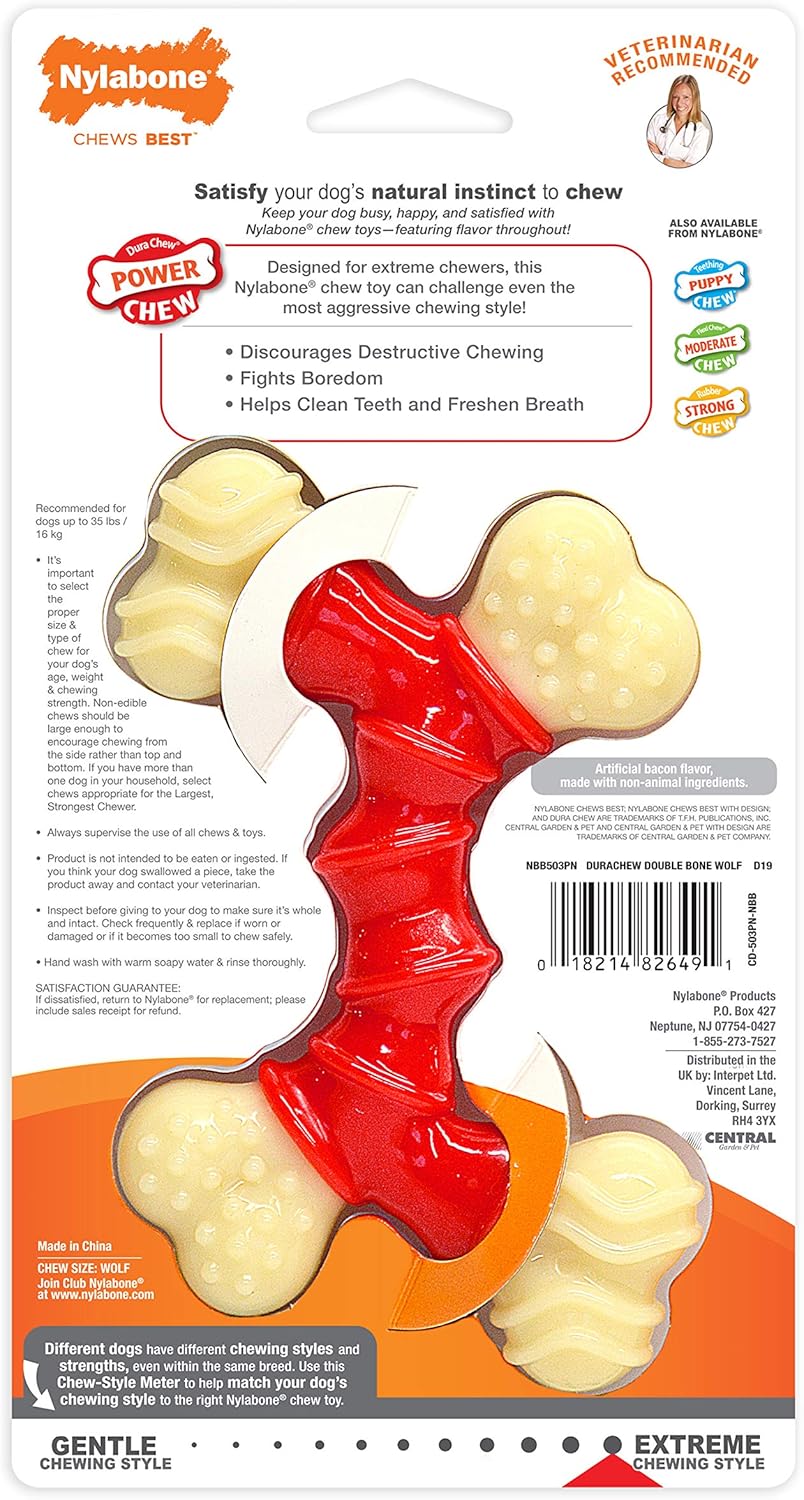 Nylabone Extreme Double Bone Bacon Medium