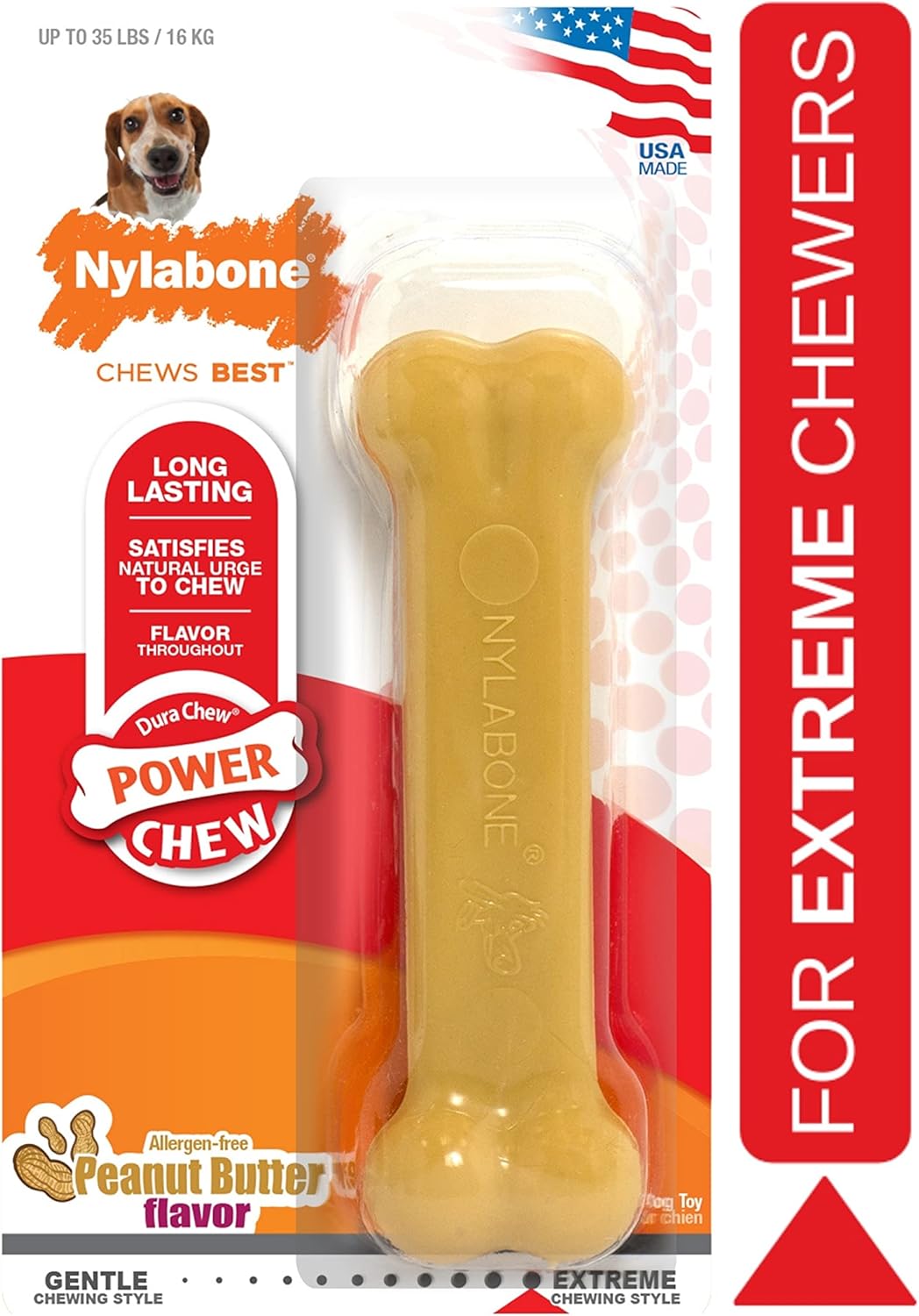 Nylabone Dura Chew Peanut Butter Wolf