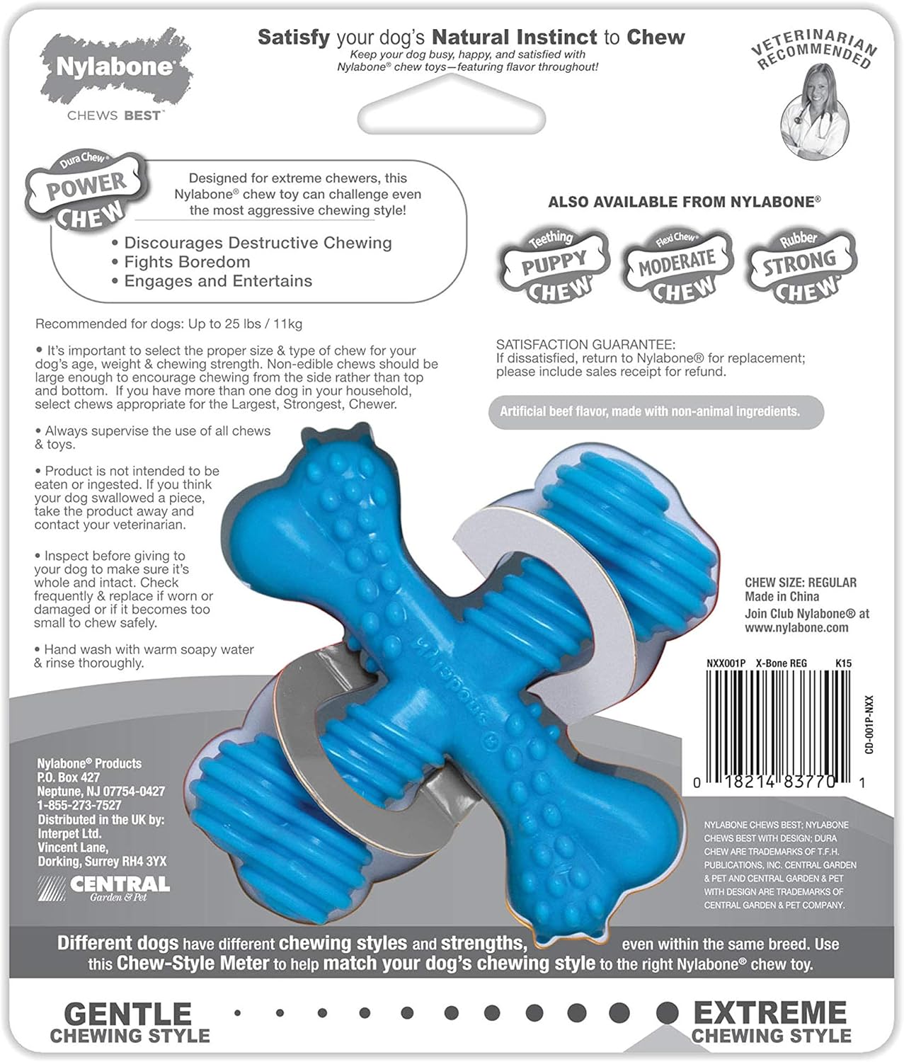 Nylabone Cross Bone Beef Small