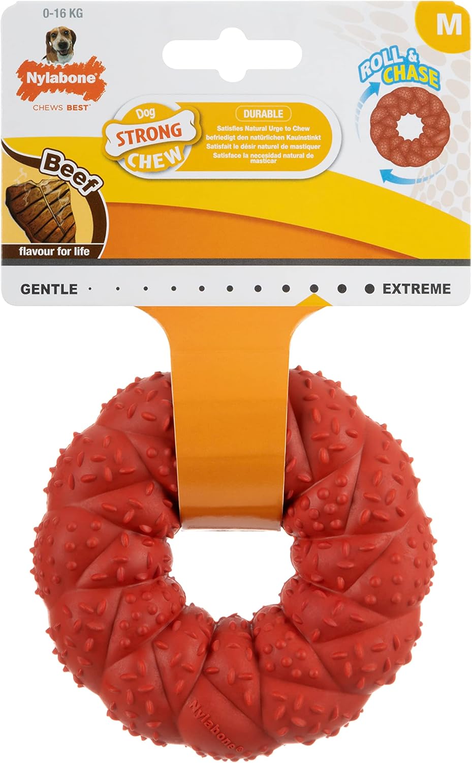 Nylabone Braided Rubber Ring Beef Medium
