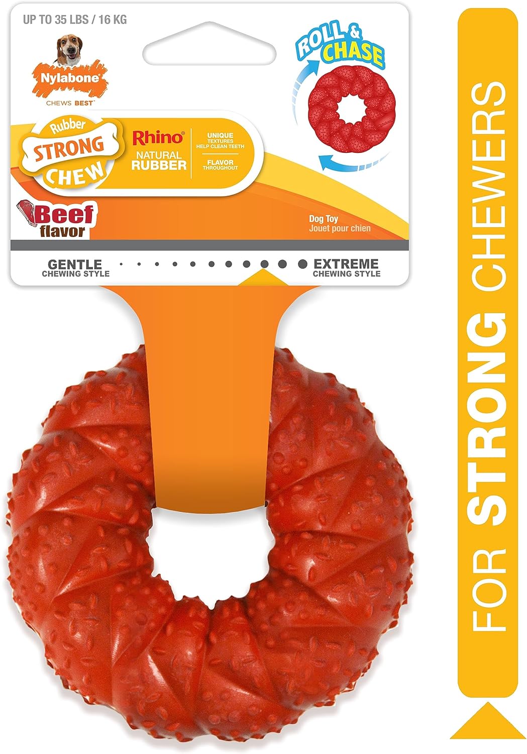 Nylabone Braided Rubber Ring Beef Medium