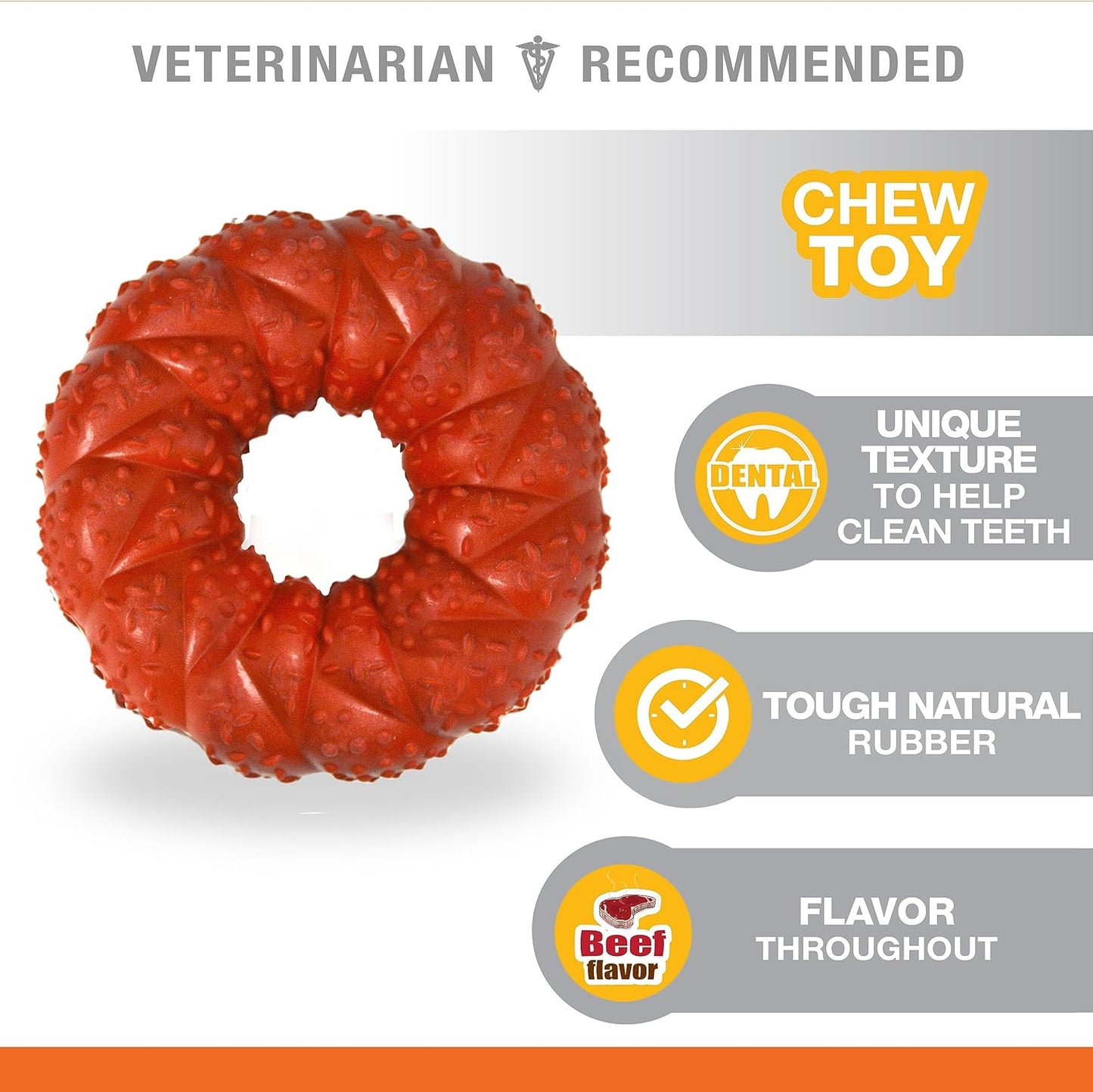 Nylabone Braided Rubber Ring Beef Medium