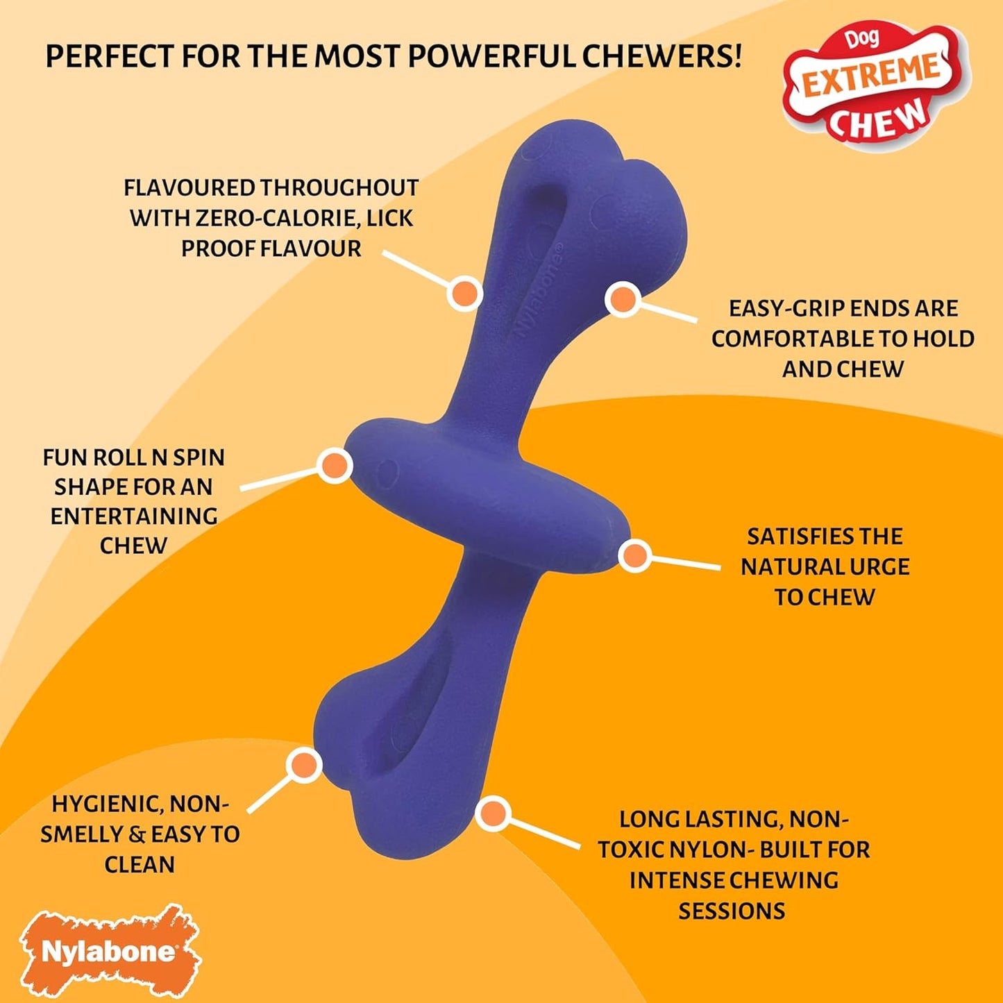 Nylabone Extreme Chew Rolley Bacon Large
