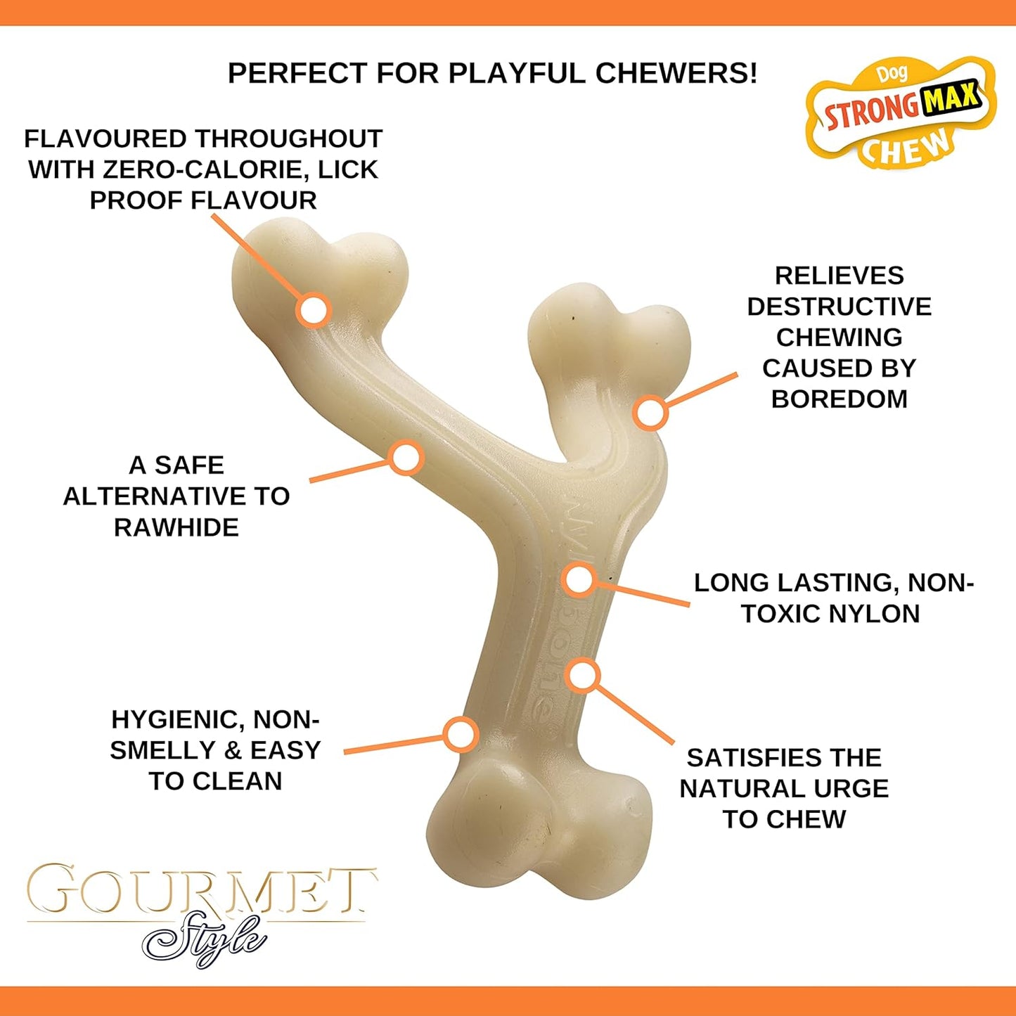 Nylabone Gourmet Style Wishbone Large - Chicken