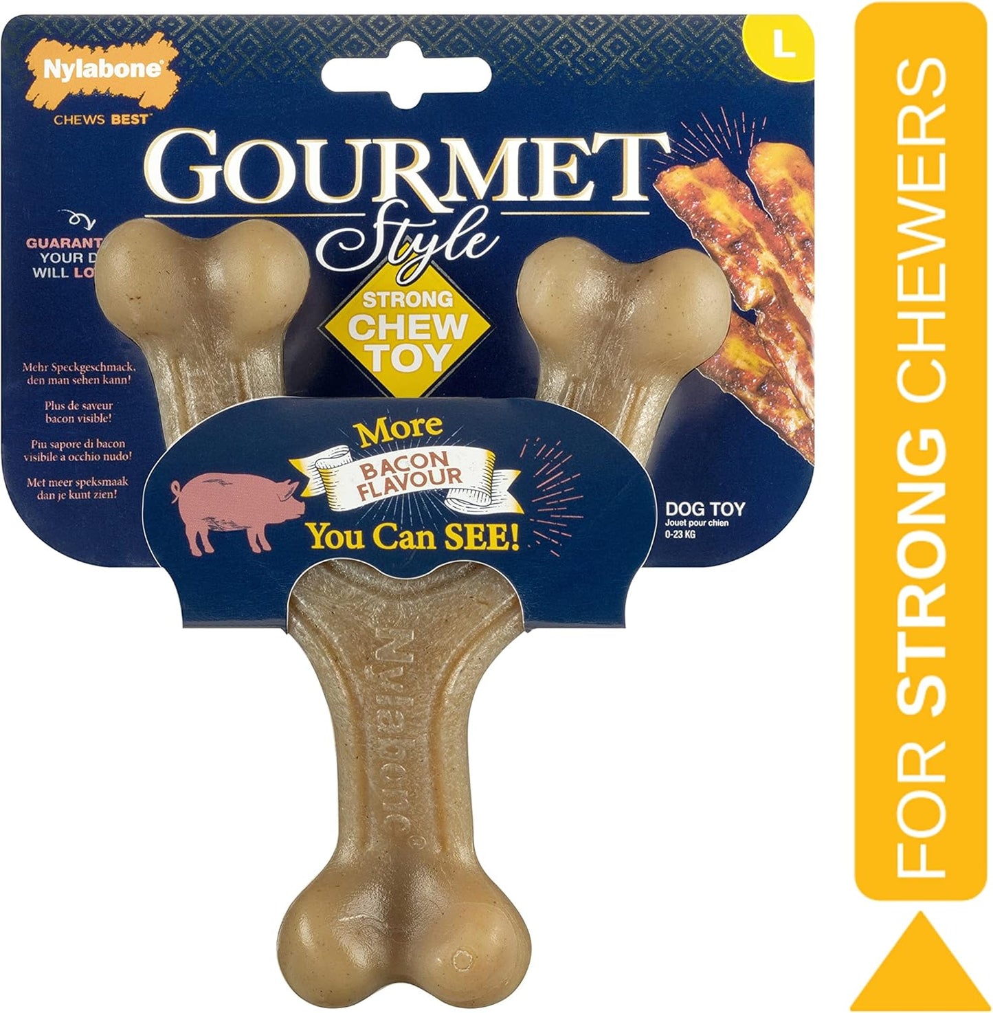 Nylabone Gourmet Style Wishbone Large - Bacon