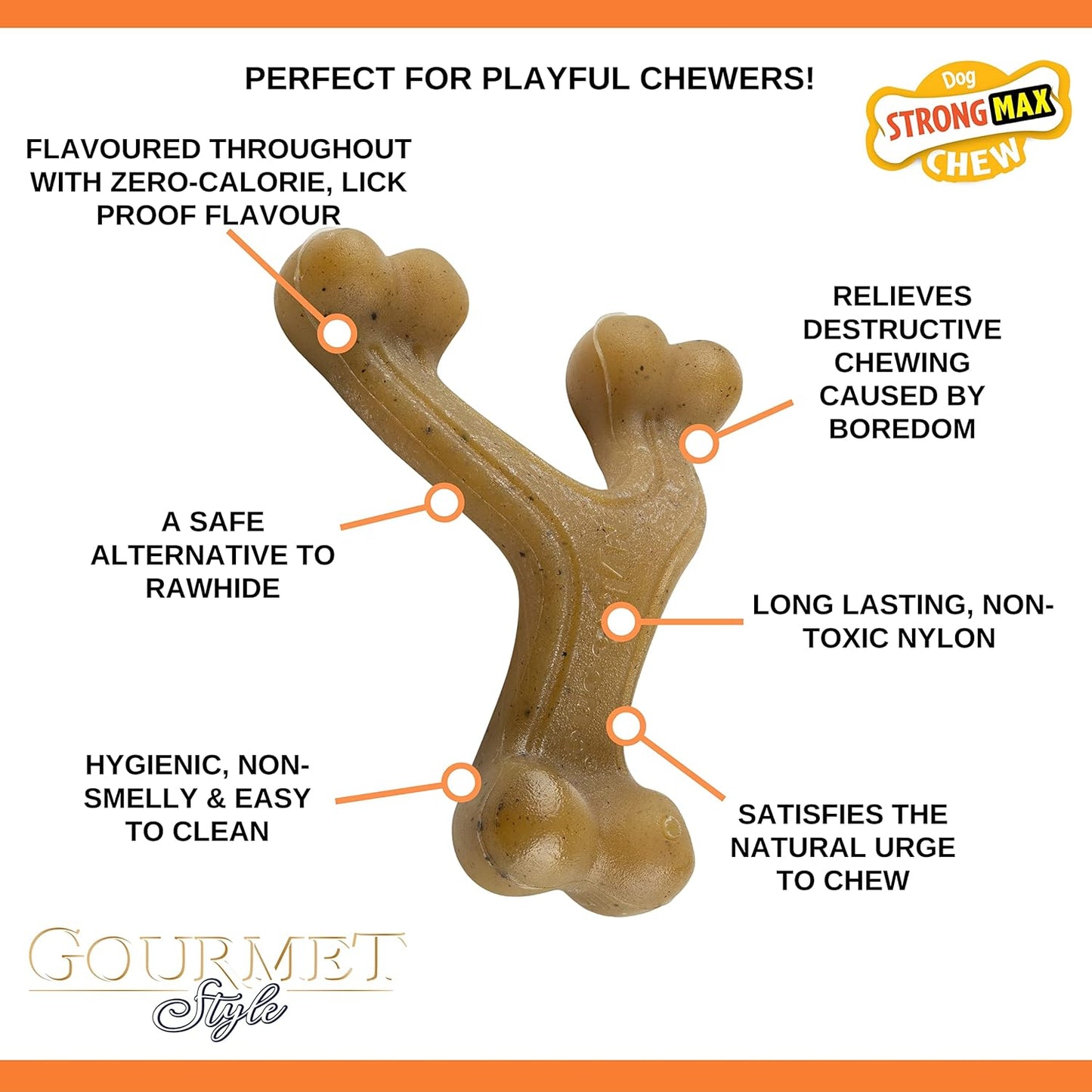 Nylabone Gourmet Style Wishbone Large - Bacon
