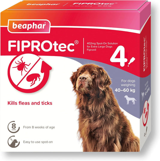 Beaphar Fiprotec Extra Large Dog 40- 60Kg 4 Treatments