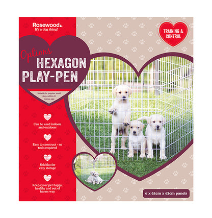 Rosewood Hexagon Puppy Play Pen