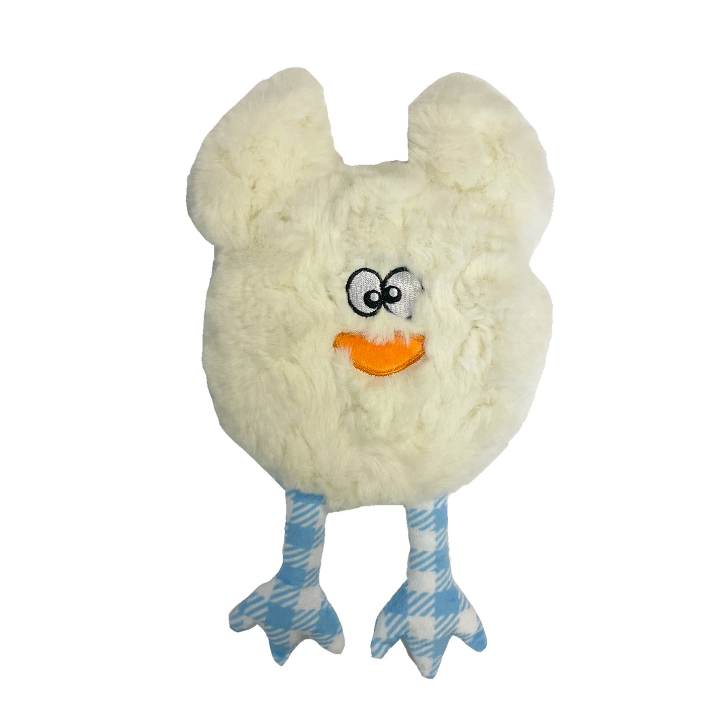 Little Rascals Fluffy Flatties Chick Squeaky Dog Toy