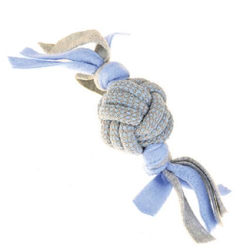 Little Rascals Fleecy Rope Ball Tugger Blue