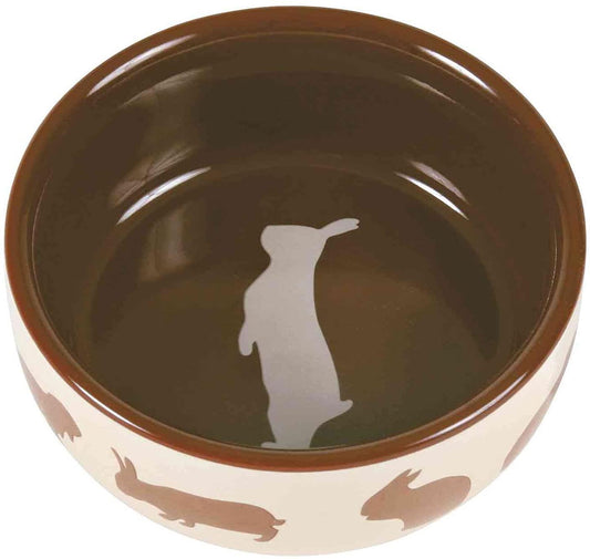 Trixie Ceramic Rabbit Motif Bowl 250ml 11cm