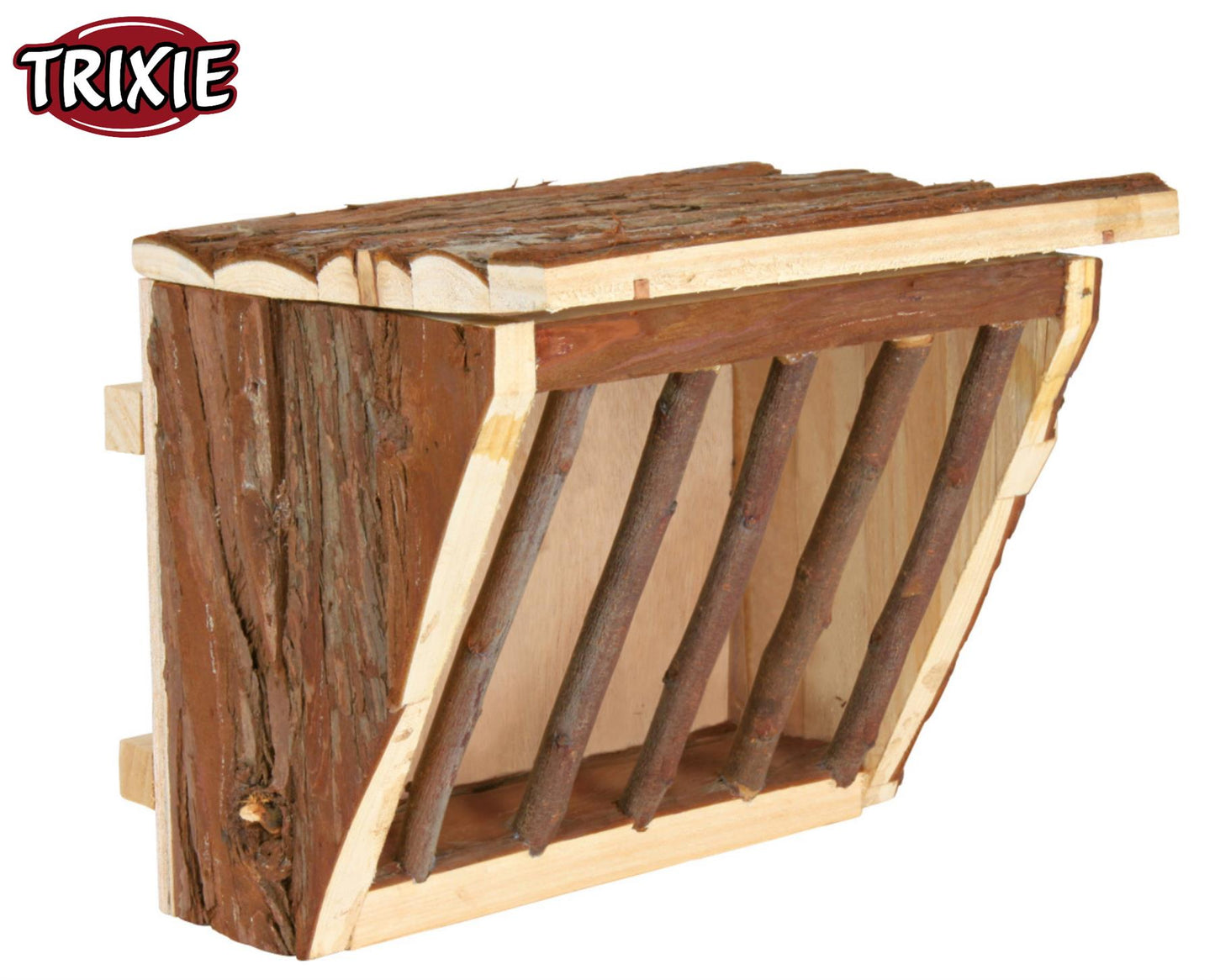 Trixie Natural Wooden Hanging Hay Manger With Lid 20 x 15 x 17cm