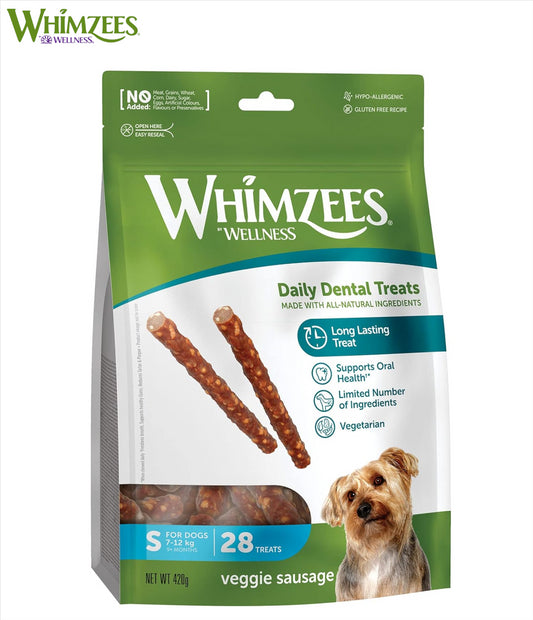 Whimzees Small Veggie Sausages 28 Pack