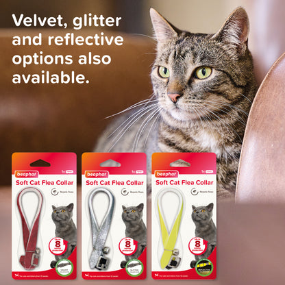 Beaphar Sparkle Velvet Cat Flea Collar Assorted Colours