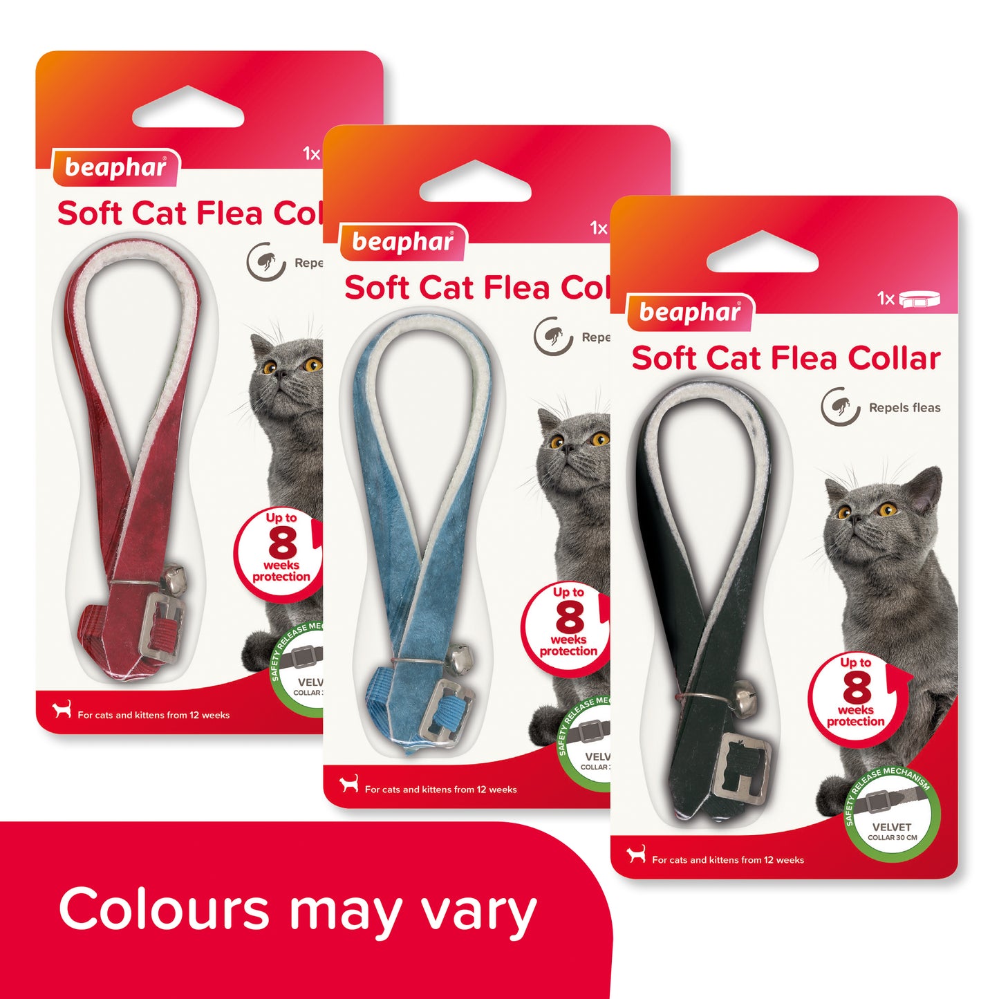 Beaphar Velvet Cat Flea Collar Assorted Colours