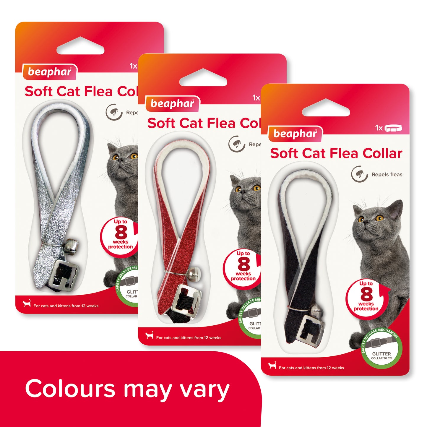 Beaphar Glitter Cat Flea Collar Assorted Colours