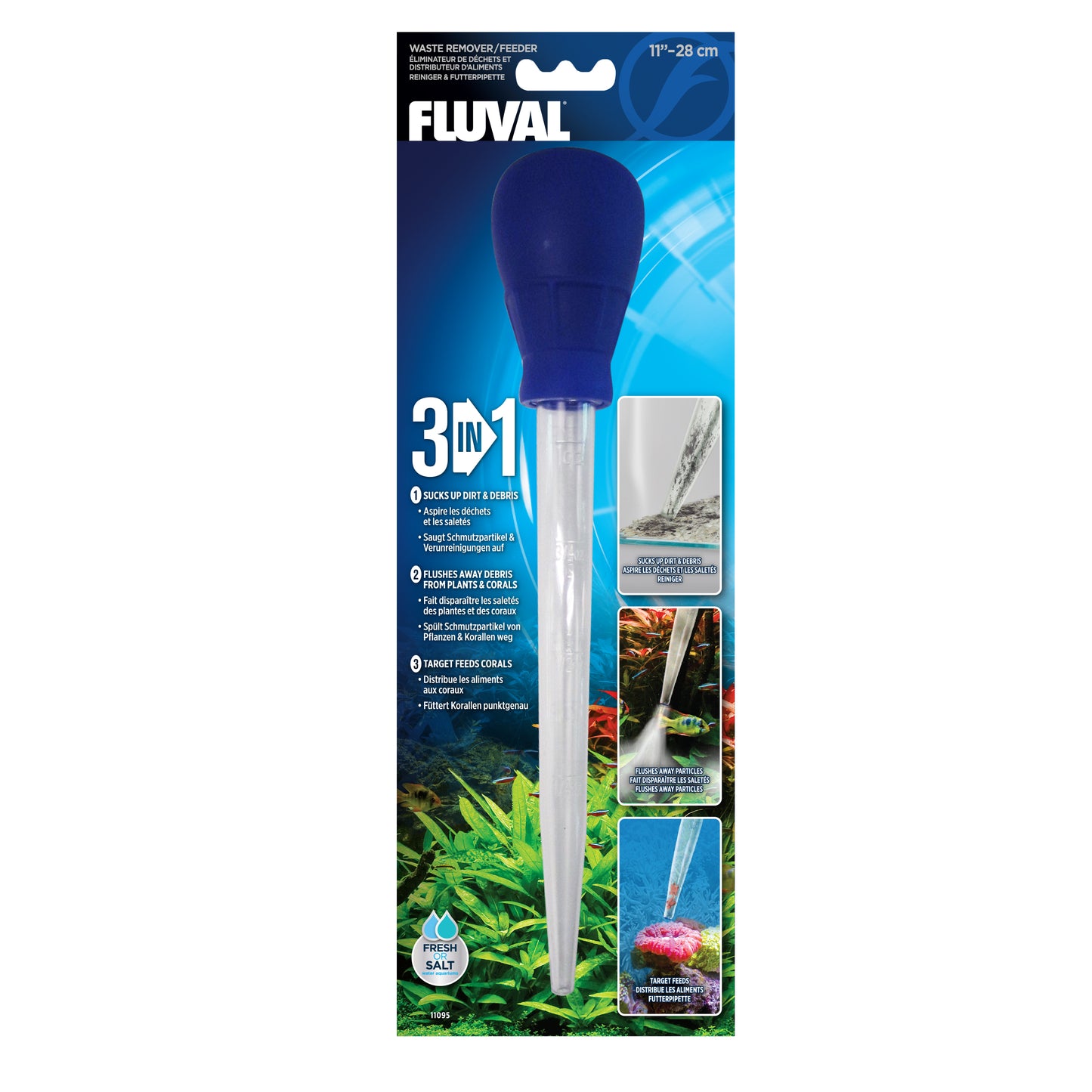 Fluval 3 in 1 Waste Remover & Feeder 28cm