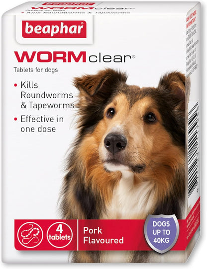 Beaphar Wormclear Dogs Up To 40kg 4 Tablets