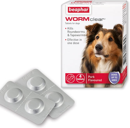 Beaphar Wormclear Dogs Up To 40kg 4 Tablets