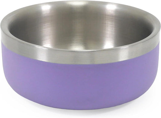 Rosewood Double Wall Stainless Steel Bowl 350ml - 12.5cm Lilac