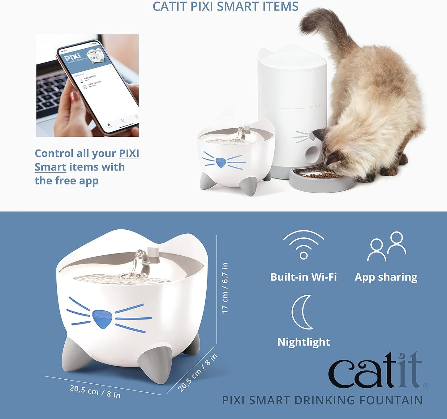 Catit Pixi Stainless Steel Smart Fountain