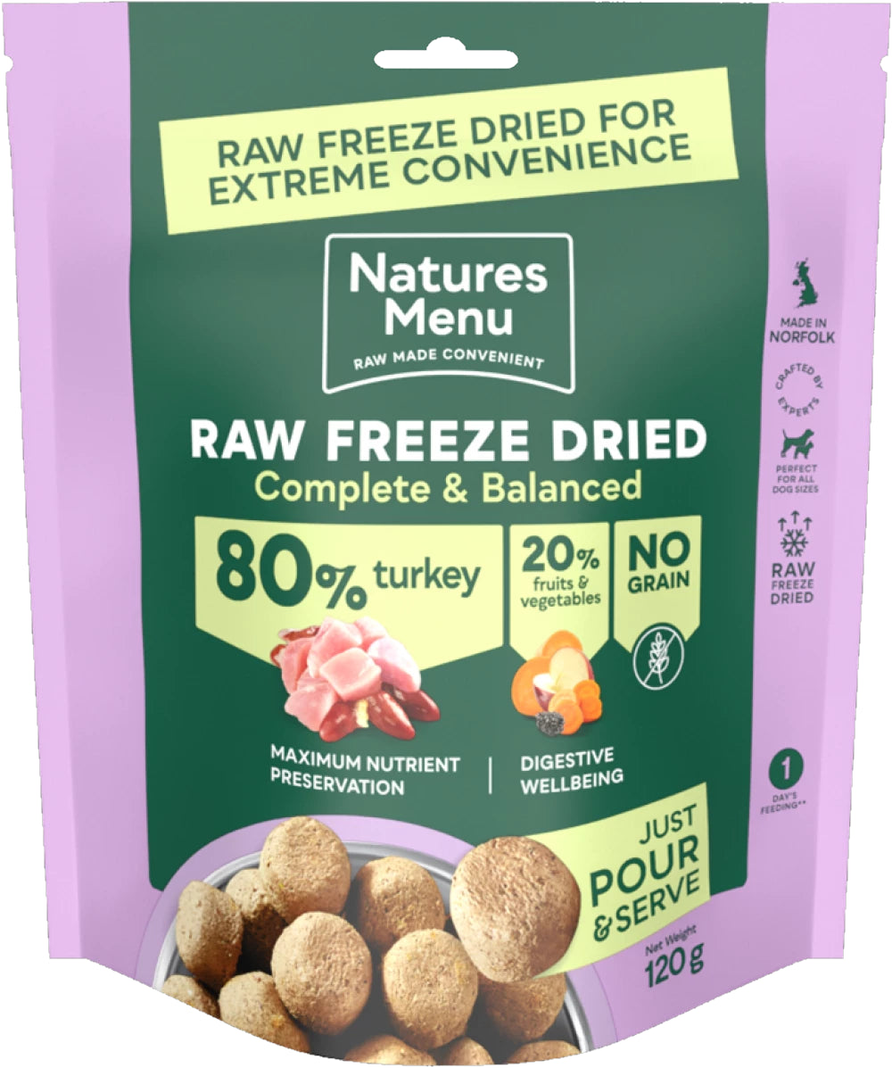 Natures Menu Freeze Dried 80/20 Turkey 120g