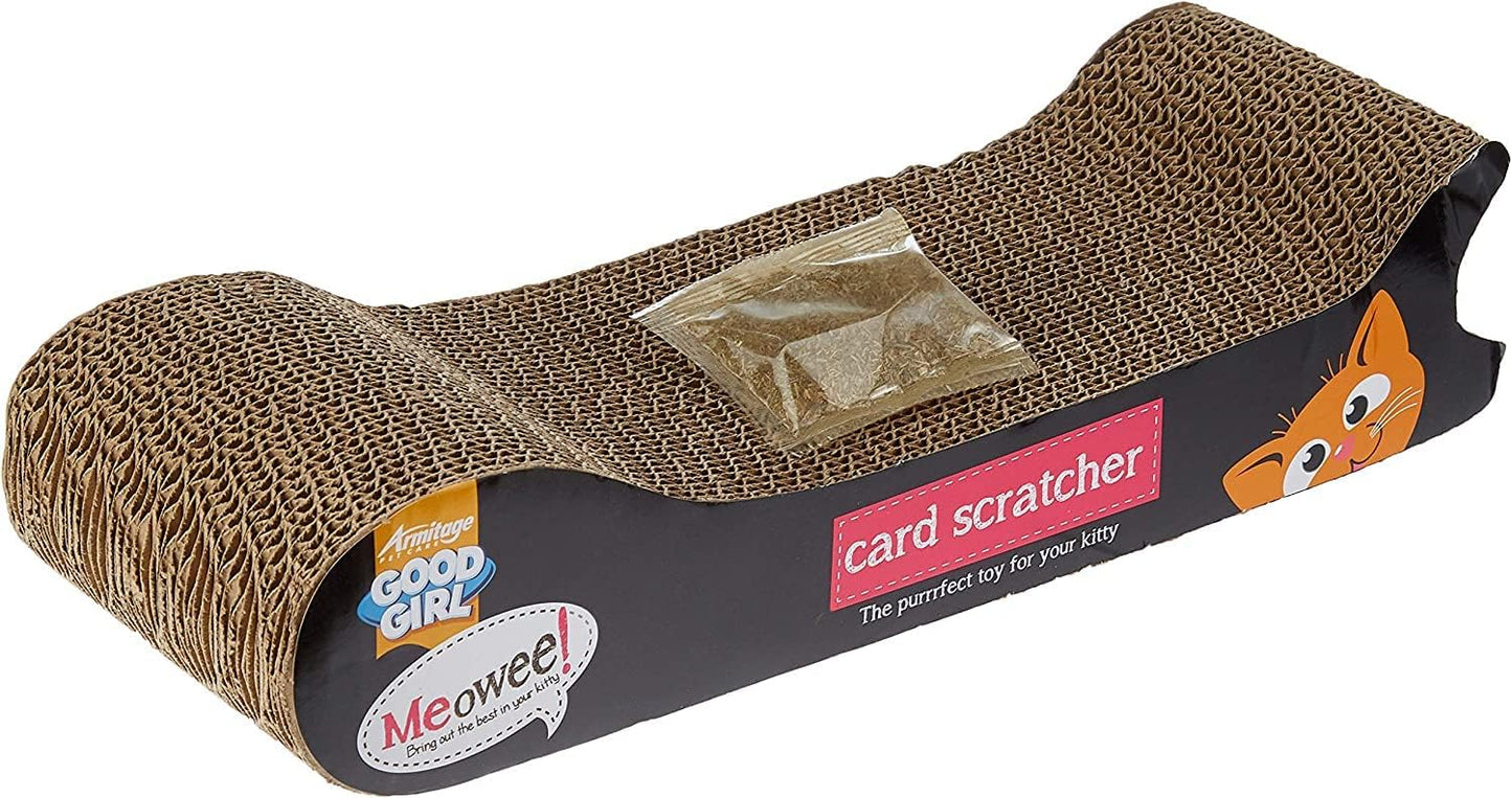 Good Girl Cardboard Cat Scratcher With Catnip Black