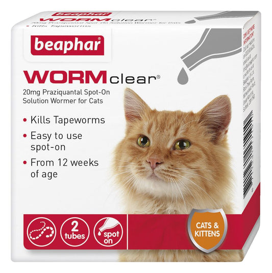 Beaphar Worm Clear Cat Spot On Treatment 2 Tubes