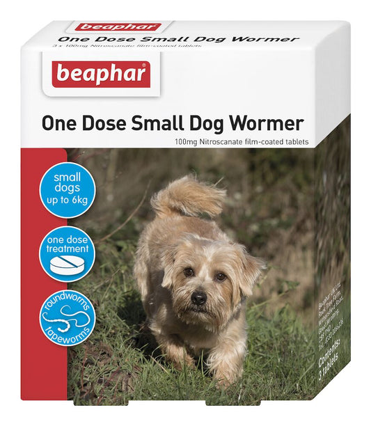 Beaphar One Dose Wormer Small Dog Puppy 3 Tablets