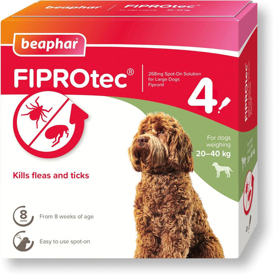 Beaphar Fiprotec Large Dog 20- 40Kg 4 Treatments