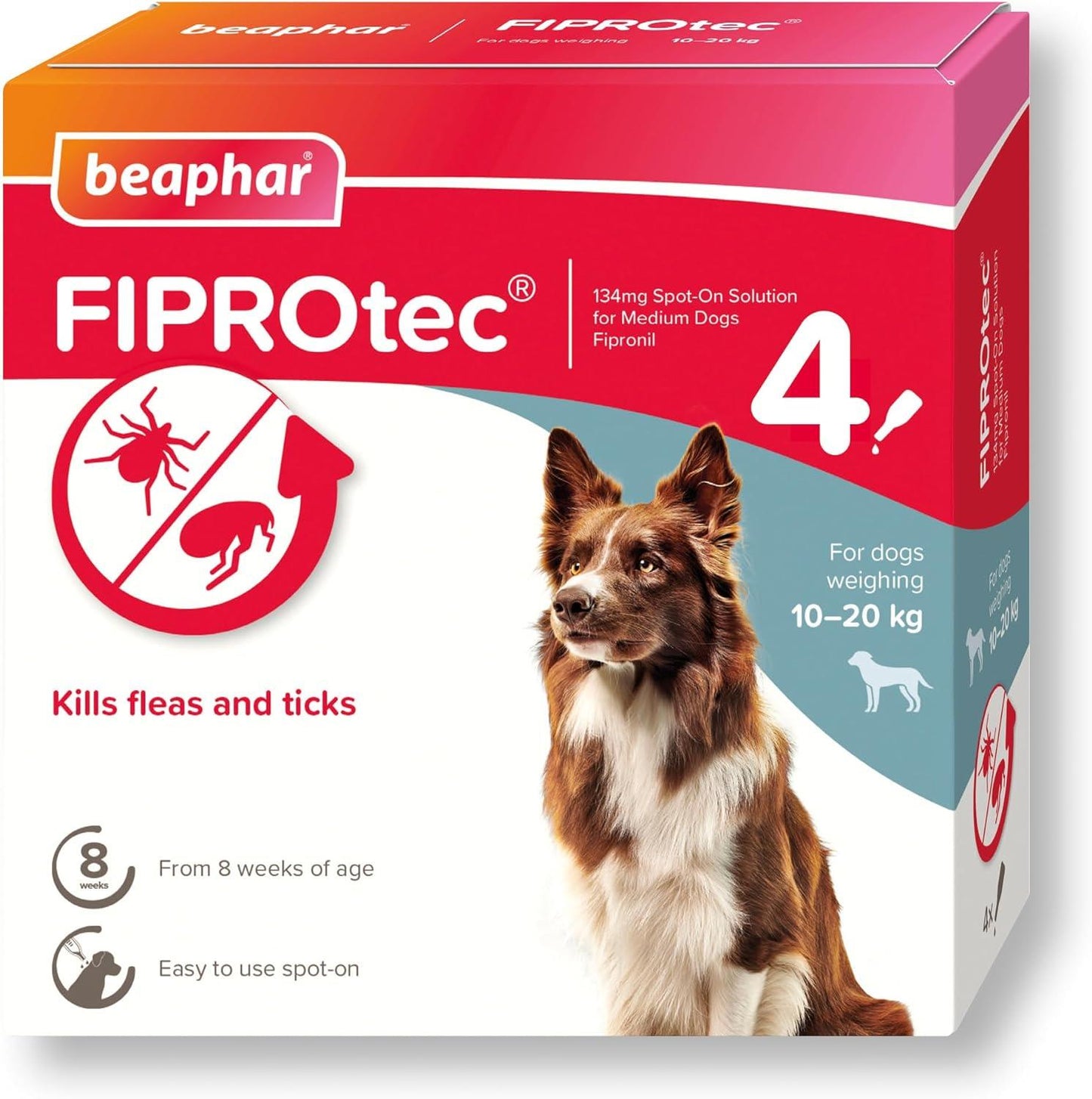 Beaphar Fiprotec Medium Dog 10- 20Kg 4 Treatments