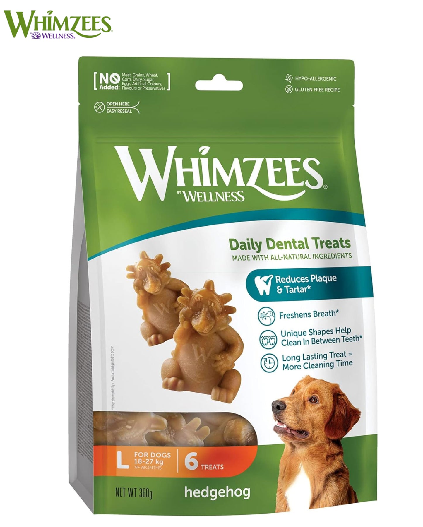 Whimzees Large Hedgehog 6 Pack