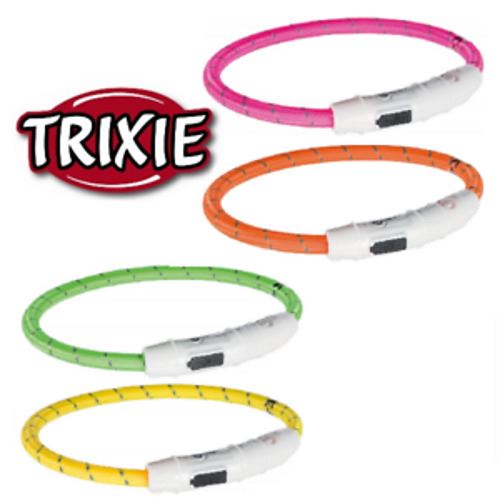 Trixie Flashing Collar M - L USB Green