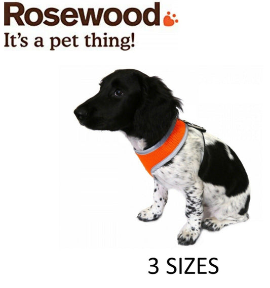 Rosewood Padded Reflective Orange Safety Harness Medium