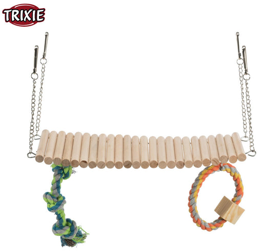 Trixie Wooden Suspension Bridge With Rope 30 x 17 x 9cm