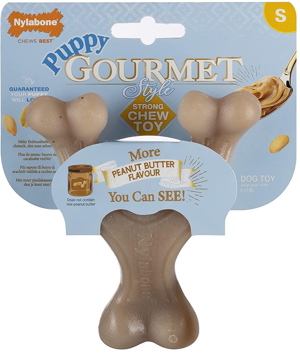 Nylabone Puppy Gourmet Wishbone Small Peanut Butter