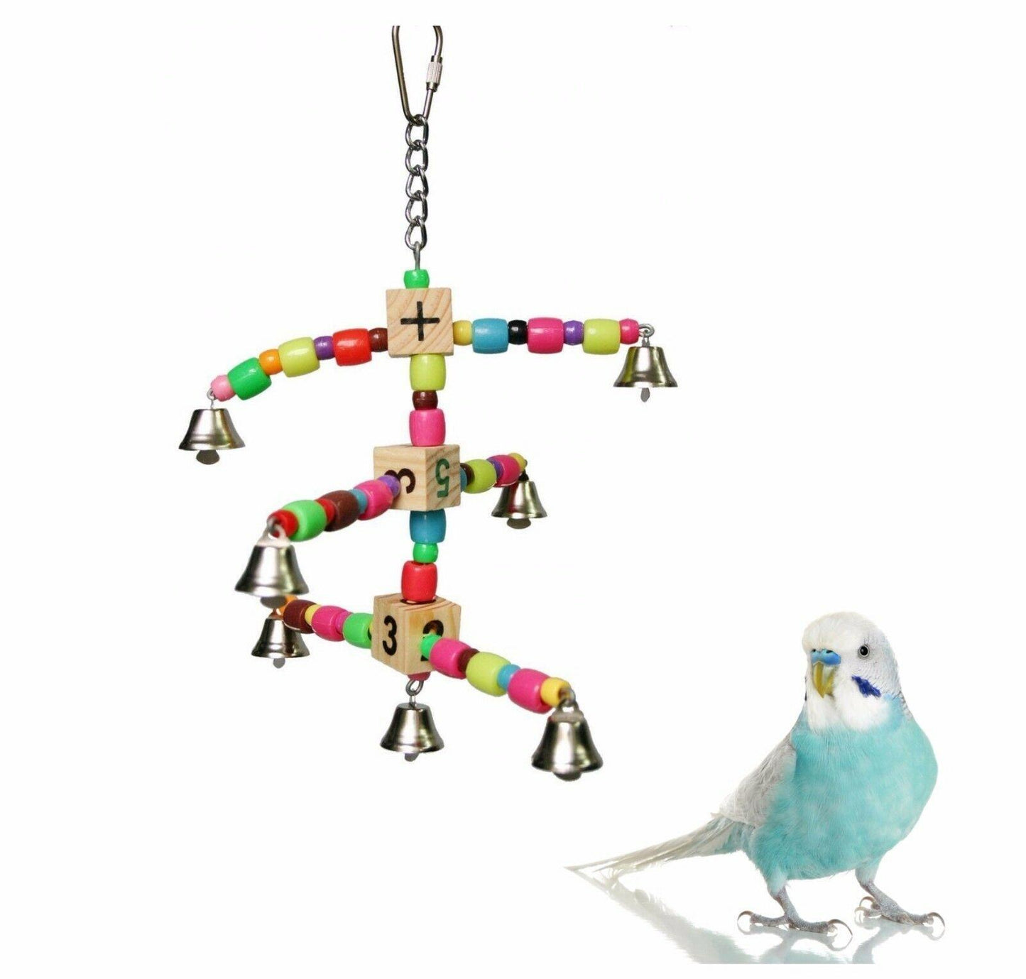 Adventure Bound Bell Carousel Bird Toy With Beads And Blocks