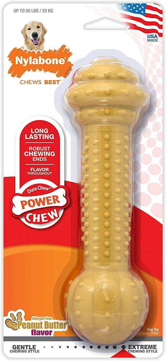 Nylabone Peanut Butter Barbell Large