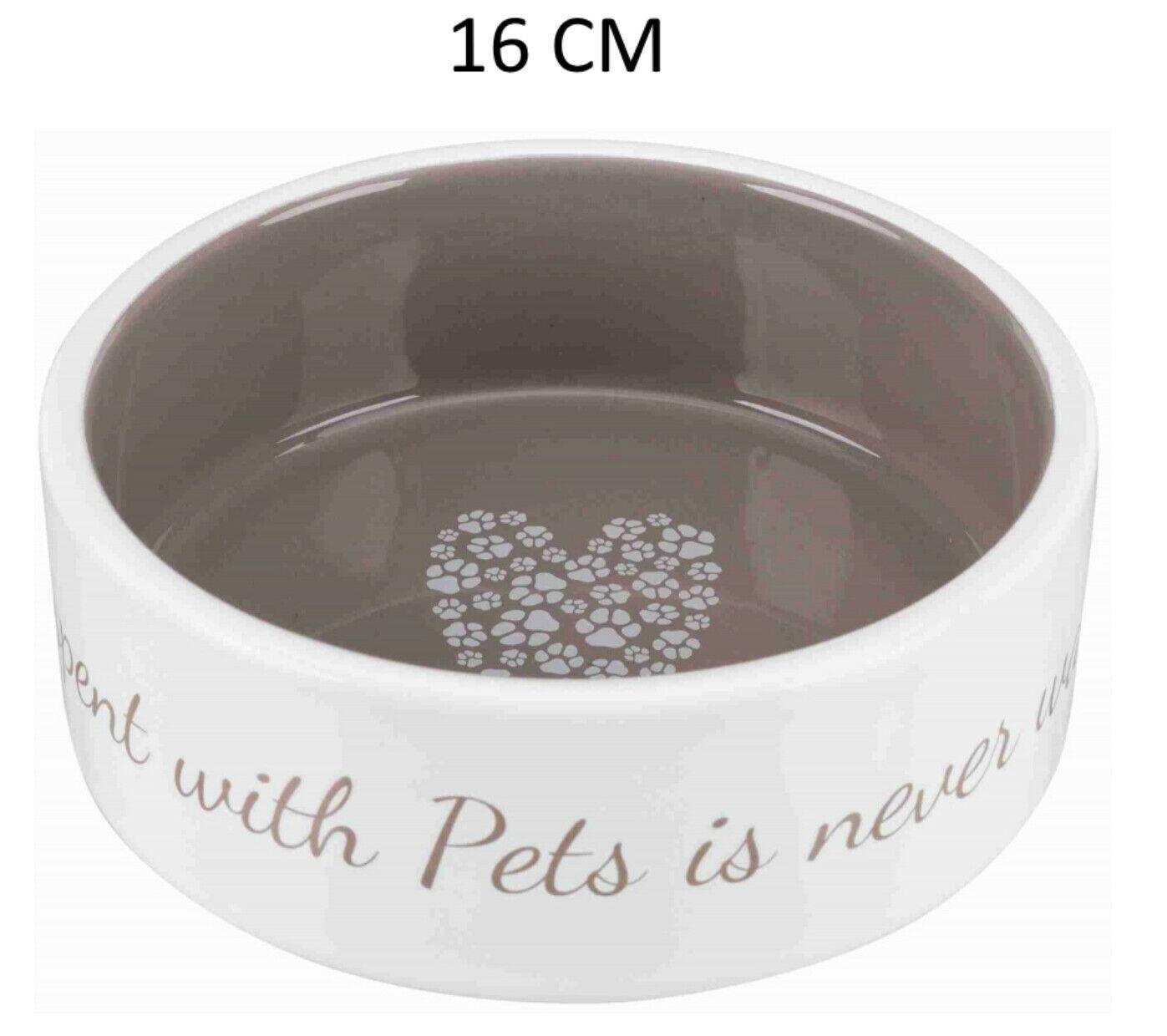 Trixie Ceramic Cream & Grey Dog Bowl 16cm