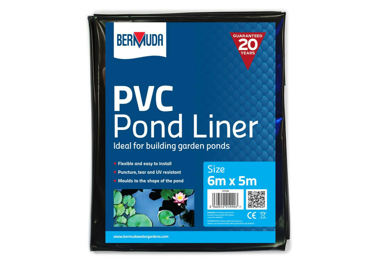 Bermuda Pre Packed PVC Pond Liner 0.33mm, 6 x 5 Mtr