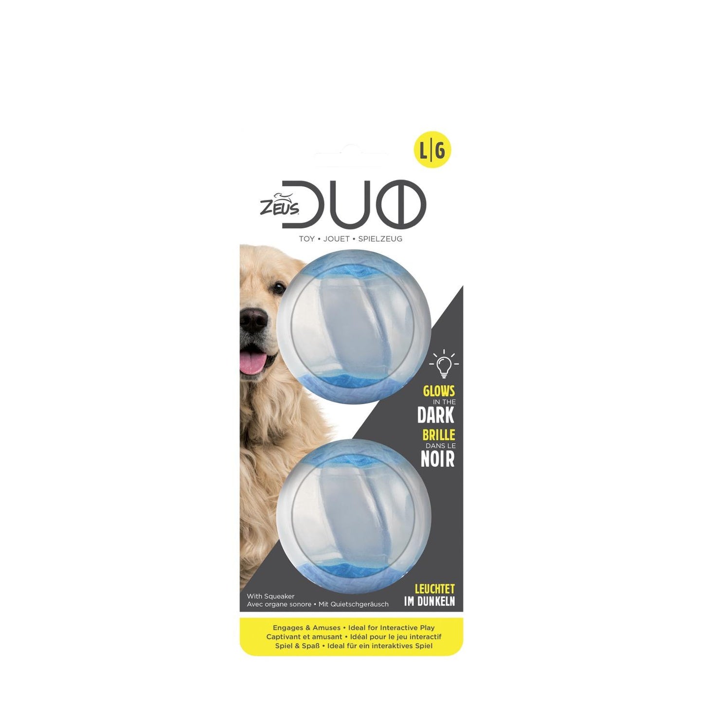 Zeus Duo Ball Glow In The Dark 2 Pack 6.3Cm