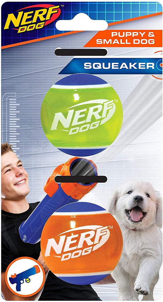 Nerf Dog Puppy Squeaker Tennis Ball 2 Pack