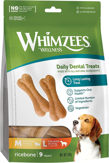 Whimzees Rice Bones Large 6+3 Pack