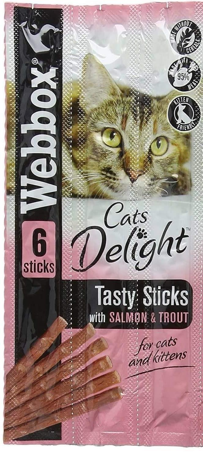 Webbox Cats Delight Tasty Sticks Salmon & Trout Flavour 6 Pack