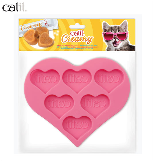 Catit Creamy Heart Shaped Ice Pop Tray