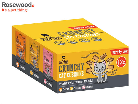 Daily Eats Crunchy Cat Cushions Variety Box (12 x 60g Bags)