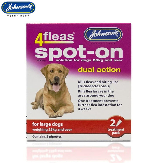 Johnson's Veterinary 4fleas Spot On Dual Action Large Dog 25kg+