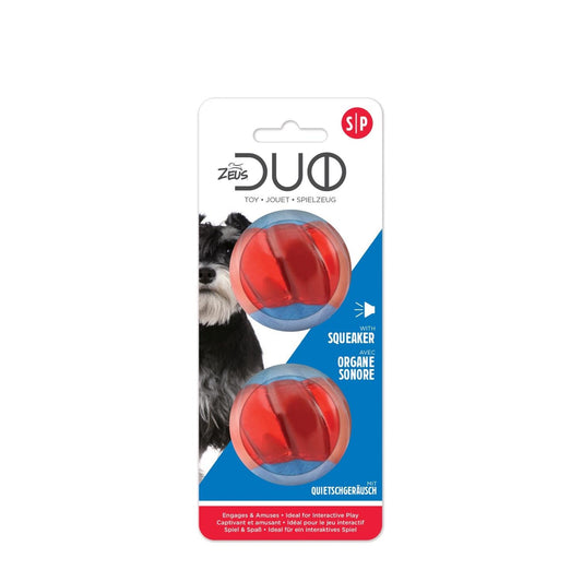 Zeus Duo Ball With Squeaker 2 Pack 5cm