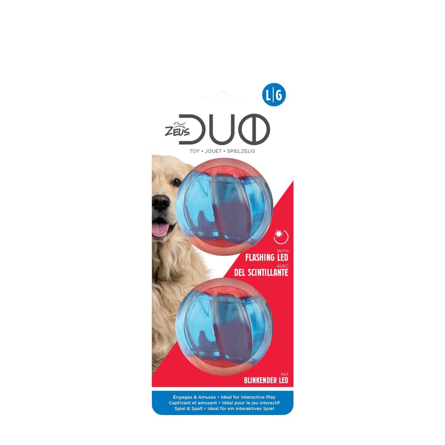 Zeus Duo Ball With LED 2 Pack 6.3Cm